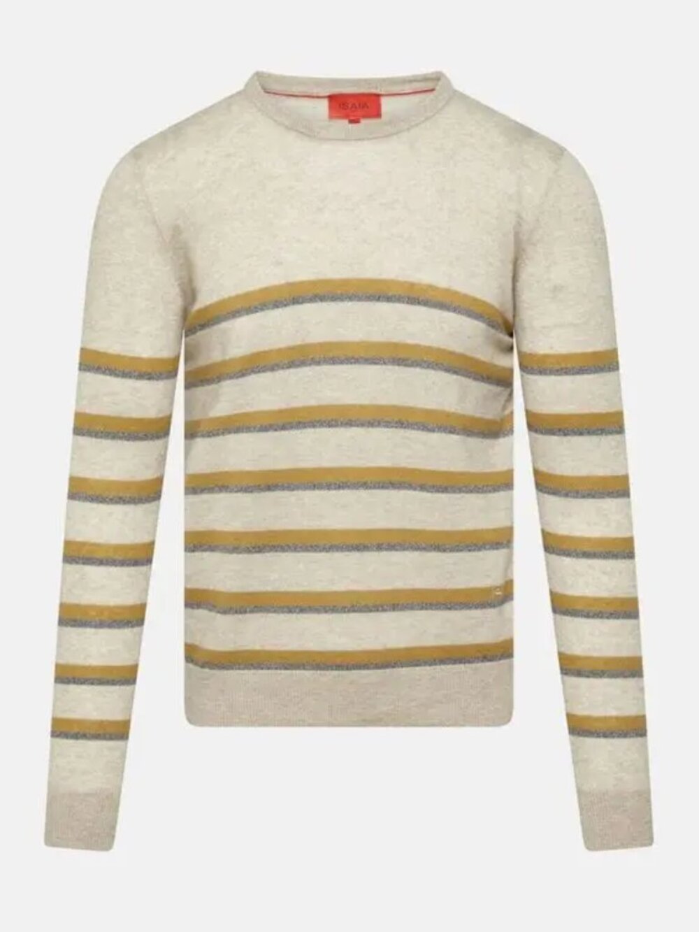 NWOT Isaia striped silk cashmere crewneck sweater
